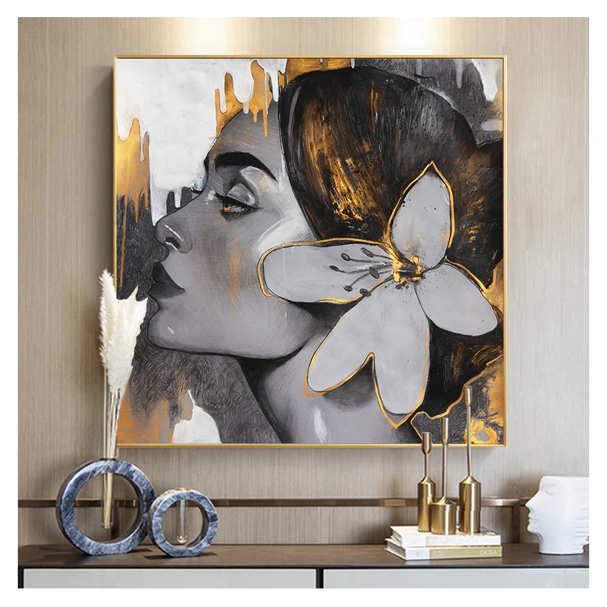 Fashion Women Wall Art Posters and Prints Wall Picture for Living Room Decor Abstract Golden Girl Face Canvas Painting Figure
Fashion Women Wall Art Posters and Prints Wall Picture for Living Room Decor Abstract Golden Girl Face Canvas Painting Figure