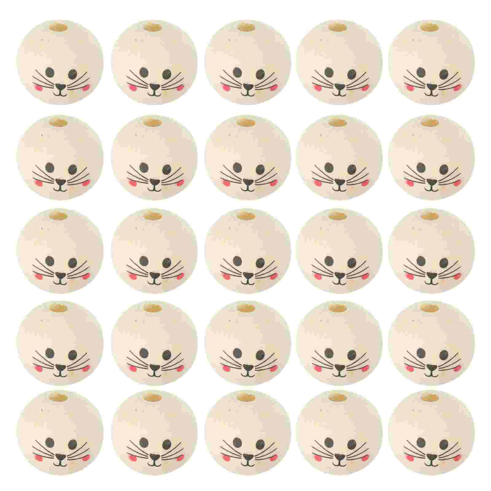 

50 Pcs Round Beads Wooden Crafts Holes An Fittings Jewelry Making Color Bulk DIY