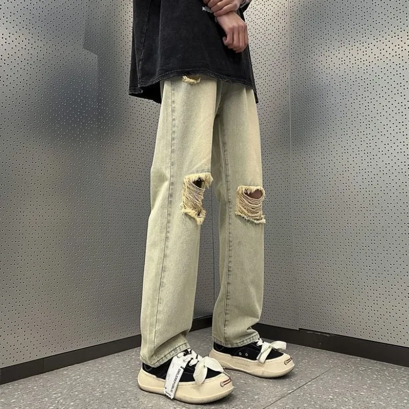 EBAIHUI Vintage Casual Men's Pants Loose Straight Leg Slim Broken Hole Design Male Trousers Summer New Solid Color Jeans
EBAIHUI Vintage Casual Men's Pants Loose Straight Leg Slim Broken Hole Design Male Trousers Summer New Solid Color Jeans