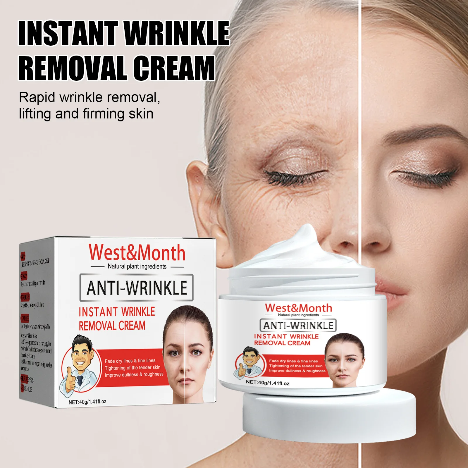 Remove Wrinkle Cream Anti-Aging Fade Fine Lines Face Whitening Brighten Skin Beauty Health Care Retinol Lifting Firming Cream
Remove Wrinkle Cream Anti-Aging Fade Fine Lines Face Whitening Brighten Skin Beauty Health Care Retinol Lifting Firming Cream
