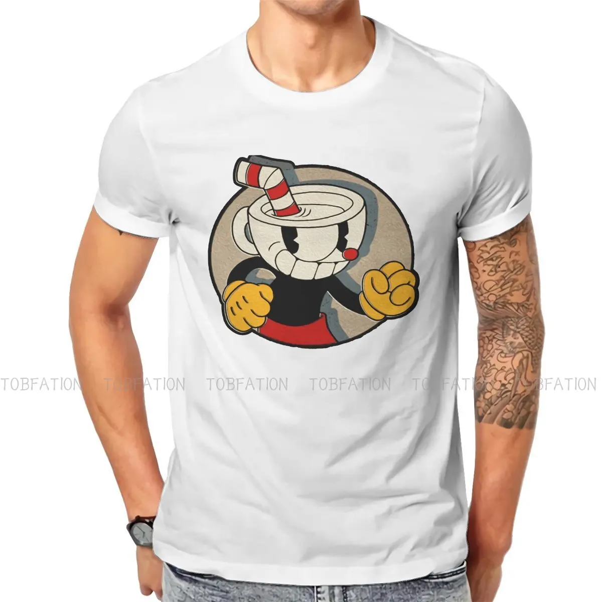 Классическая футболка в стиле хип-хоп, футболка для отдыха с принтом Cuphead Mugman, футболка для взрослых
Классическая футболка в стиле хип-хоп, футболка для отдыха с принтом Cuphead Mugman, футболка для взрослых