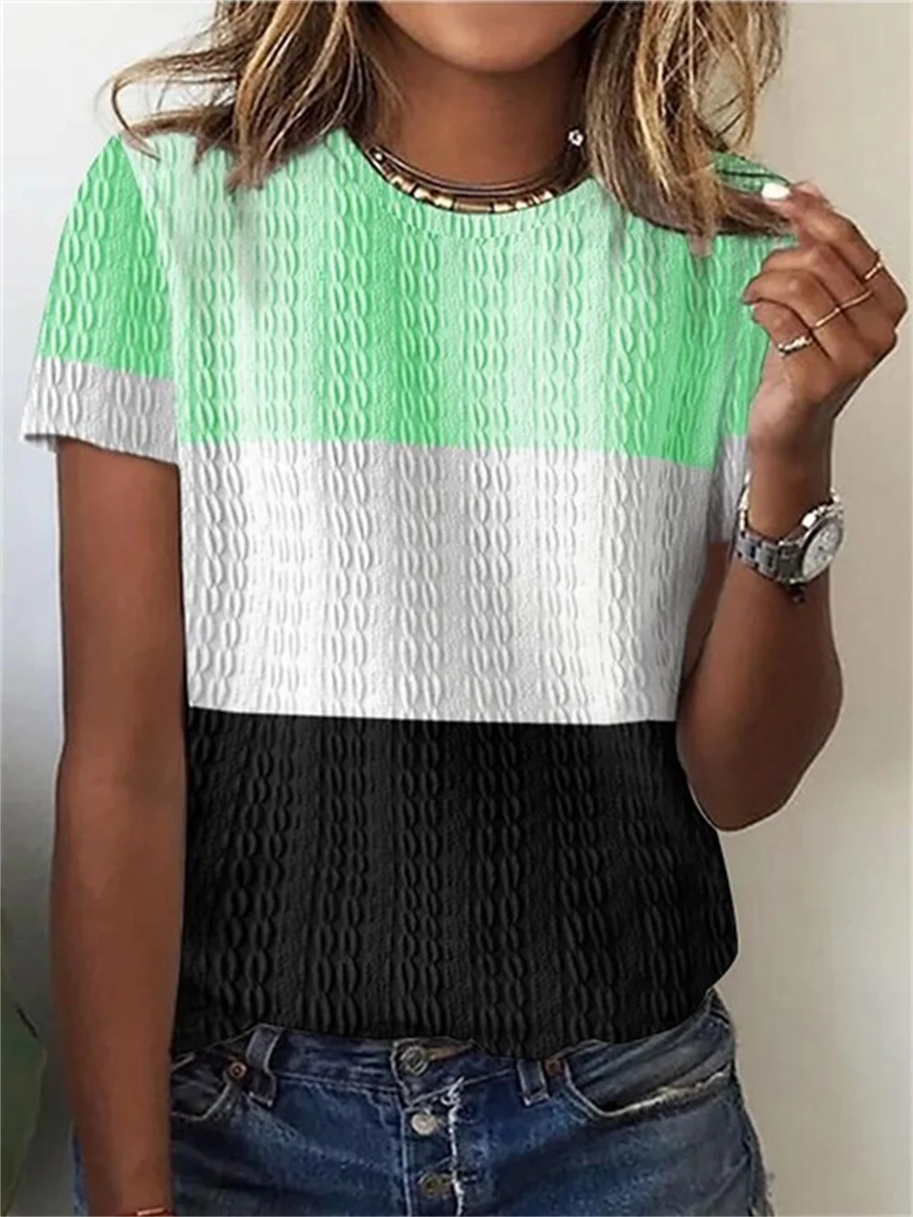 Summer 3D Printed Crewneck T-Shirt Fashion Short Sleeve Vintage Printed Pullover Plain T-shirt Women's Casual Loose Top
Summer 3D Printed Crewneck T-Shirt Fashion Short Sleeve Vintage Printed Pullover Plain T-shirt Women's Casual Loose Top