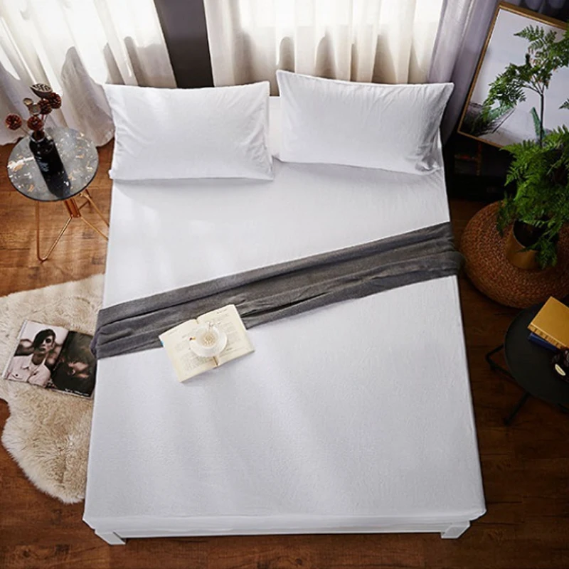 160X200cm 100% Waterproof Mattress Cover White Cotton Terry Cloth Mattress Protector Bed Bug Proof Dust Mite Bed Cover Sheet 
160X200cm 100% Waterproof Mattress Cover White Cotton Terry Cloth Mattress Protector Bed Bug Proof Dust Mite Bed Cover Sheet