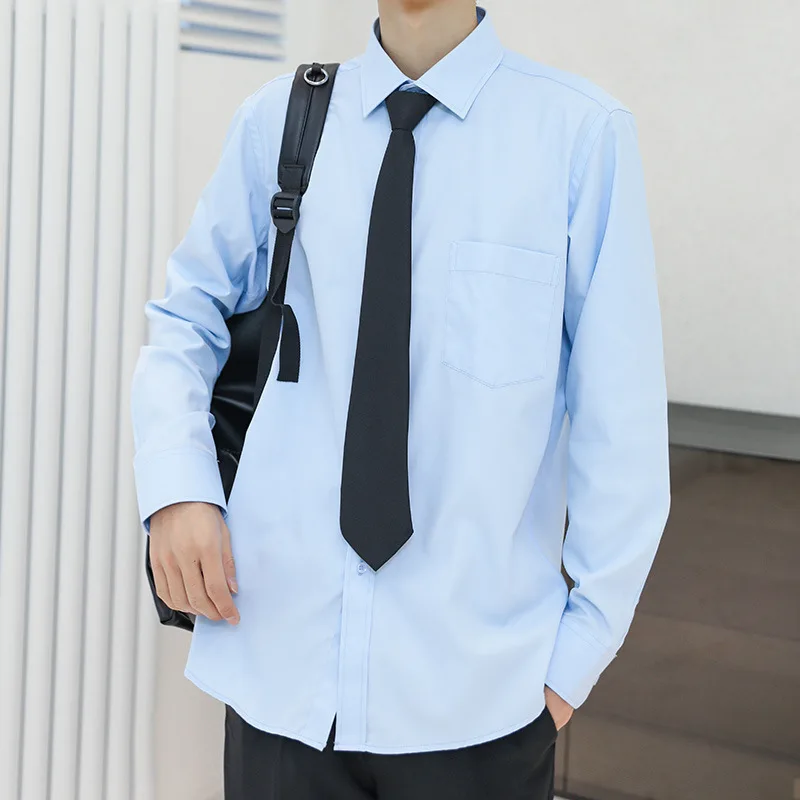 Мужская Однотонная рубашка с длинным рукавом, в японском стиле
Мужская Однотонная рубашка с длинным рукавом, в японском стиле