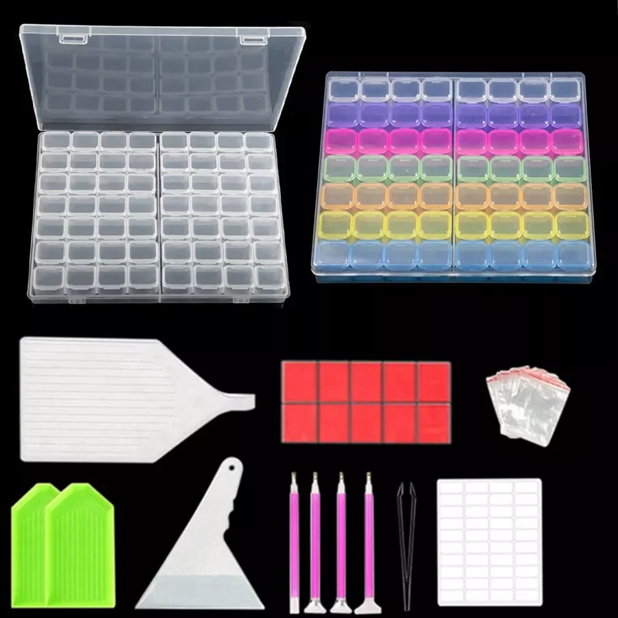 Painting Accessories Kits Roller Pen Clay Tray Stylo Silicone Funnel Stickers Diamond Embroidery Tray Storage Box Sets
Painting Accessories Kits Roller Pen Clay Tray Stylo Silicone Funnel Stickers Diamond Embroidery Tray Storage Box Sets