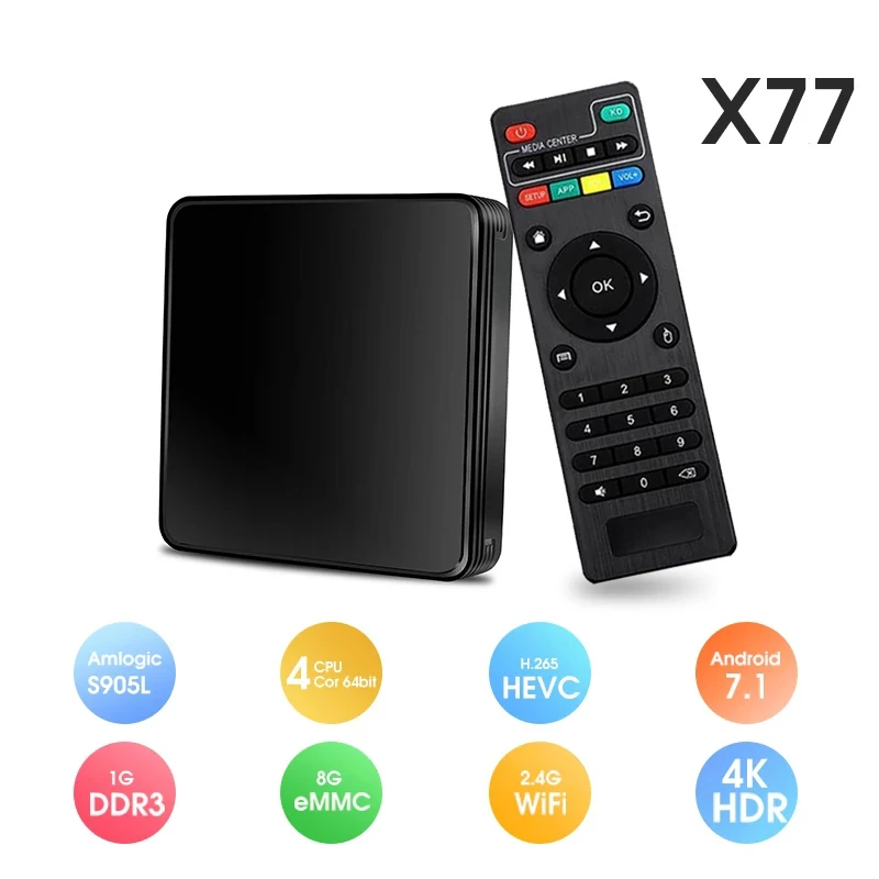 TV Box Android 10 X77 2.4G Wifi Allwinner H313 Quad Core 1G 8G 2GB 16GB 1080P Media Player X77 Q 4K Smart Set Top Box
TV Box Android 10 X77 2.4G Wifi Allwinner H313 Quad Core 1G 8G 2GB 16GB 1080P Media Player X77 Q 4K Smart Set Top Box