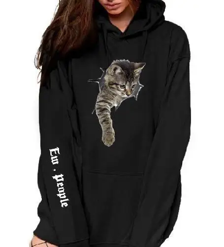 2022 New Autumn And Winter Women Animal Sweatshirts Funny Striped Pockets Cat 3D Printed Hoodie Loose Plus Size Women's Hoodie
2022 New Autumn And Winter Women Animal Sweatshirts Funny Striped Pockets Cat 3D Printed Hoodie Loose Plus Size Women's Hoodie