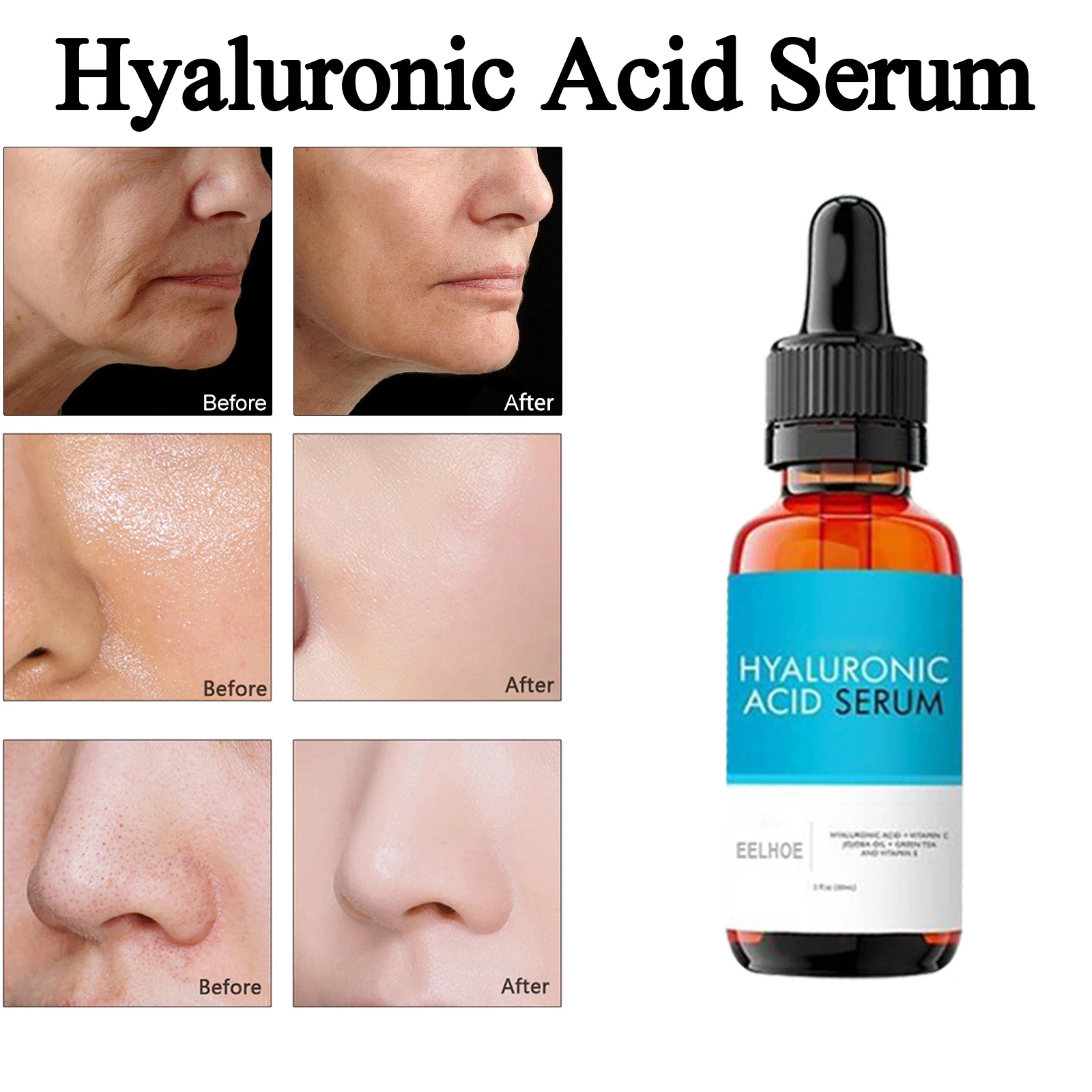 Hyaluronic Acid Essence Shrink Pore Cream Facial Moisturizing Whitening Serum Repair Large Pores Skin Care Repair Essence Liquid
Hyaluronic Acid Essence Shrink Pore Cream Facial Moisturizing Whitening Serum Repair Large Pores Skin Care Repair Essence Liquid