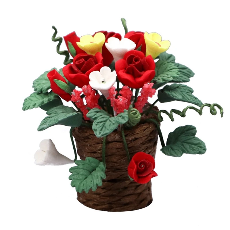 1/12 Dollhouse Mini Clay Potted Plant Simulation Red Rose Flower Model For 1/12 Doll House Decoration Accessories
1/12 Dollhouse Mini Clay Potted Plant Simulation Red Rose Flower Model For 1/12 Doll House Decoration Accessories