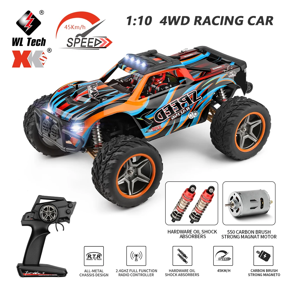 

Wltoys 104009 1:10 Racing RC Car 2.4G 45KM/H 4WD Large Alloy Electric Remote Control Crawler Monster Truck Toys for Children