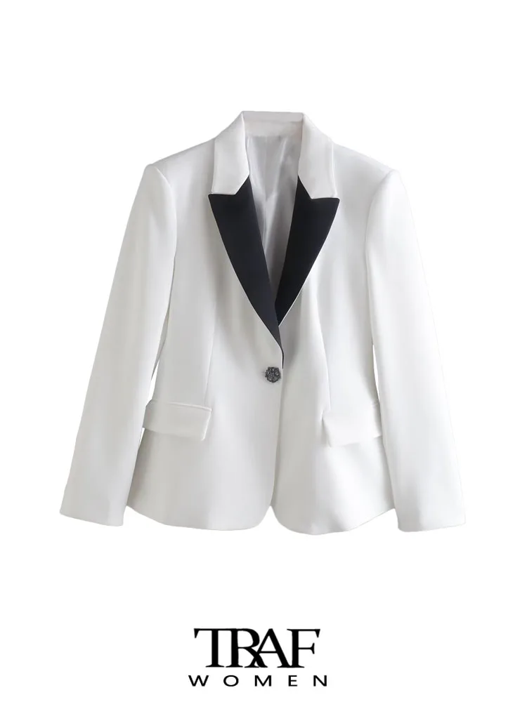 TRAF Women Fashion Front Jewel Button Fitted Blazer Coat Vintage Long Sleeve Flap Pockets Female Outerwear Chic Veste Femme
TRAF Women Fashion Front Jewel Button Fitted Blazer Coat Vintage Long Sleeve Flap Pockets Female Outerwear Chic Veste Femme