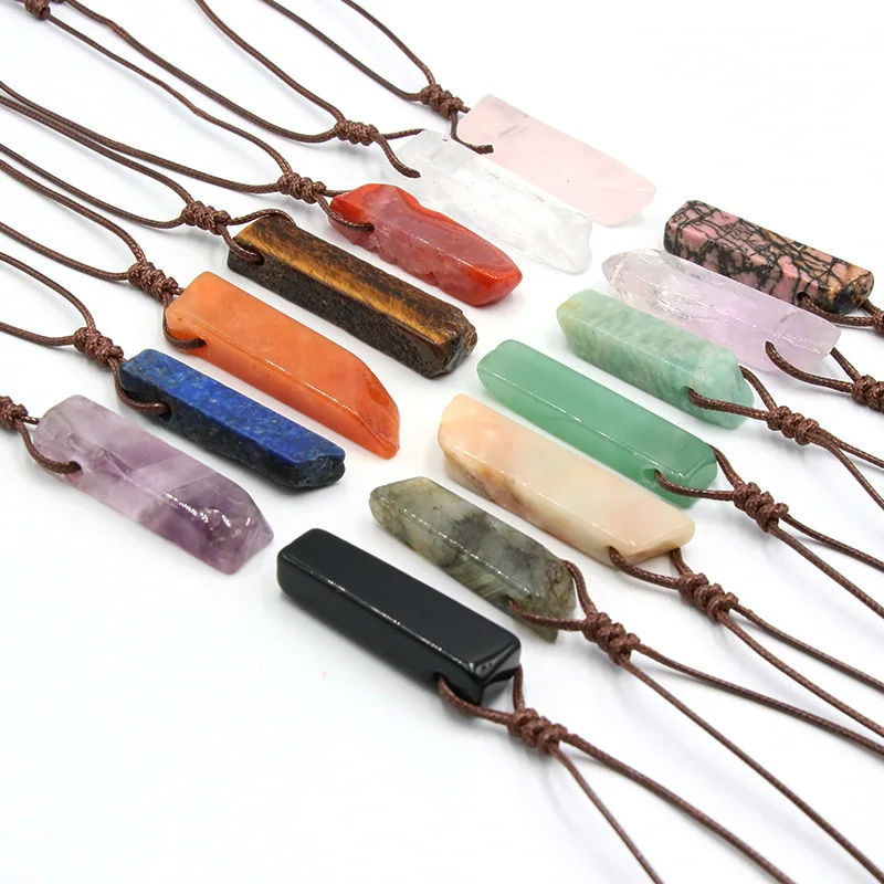 12pcs Natural Stone Pendant Raw Mineral Irregular Rectangle Quartz Amazonite Tiger Eye Lapsi Pink Crystal Necklaces Healing
12pcs Natural Stone Pendant Raw Mineral Irregular Rectangle Quartz Amazonite Tiger Eye Lapsi Pink Crystal Necklaces Healing