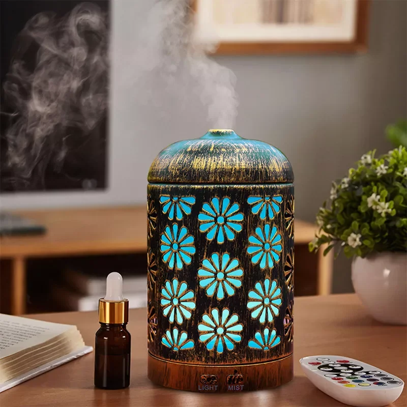 Air Humidifier Aroma Essential Oil Diffuser Iron Retro Ultrasonic Aromatherapy Humidificador with LED Lamp for Home
Air Humidifier Aroma Essential Oil Diffuser Iron Retro Ultrasonic Aromatherapy Humidificador with LED Lamp for Home