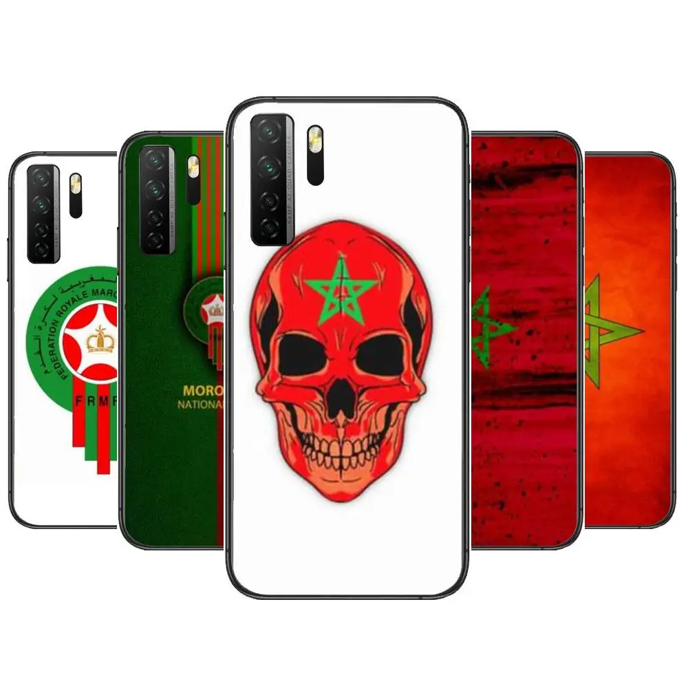 

Morocco Flag Black Soft Cover The Pooh For Huawei Nova 8 7 6 SE 5T 7i 5i 5Z 5 4 4E 3 3i 3E 2i Pro Phone Case cases