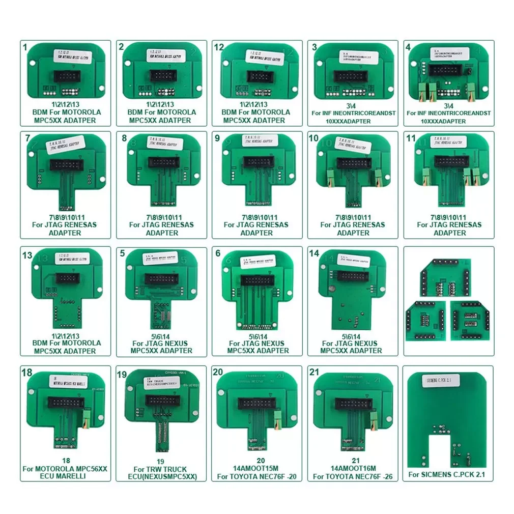 Full 22 Pcs Probes Adapter LED Frame ECU RAMP Adapters 12V For KTAG KESS 100 Fgtech Dimsport Probe Set Diagnostic Instrument
Full 22 Pcs Probes Adapter LED Frame ECU RAMP Adapters 12V For KTAG KESS 100 Fgtech Dimsport Probe Set Diagnostic Instrument