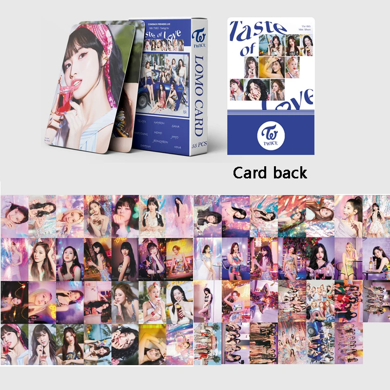 55Pcs/box Kpop TWICE TASTE OF LOVE Lomo Cards Photo Album Photocard HD Double Print for Fans Collection High Quality Postcards
55Pcs/box Kpop TWICE TASTE OF LOVE Lomo Cards Photo Album Photocard HD Double Print for Fans Collection High Quality Postcards