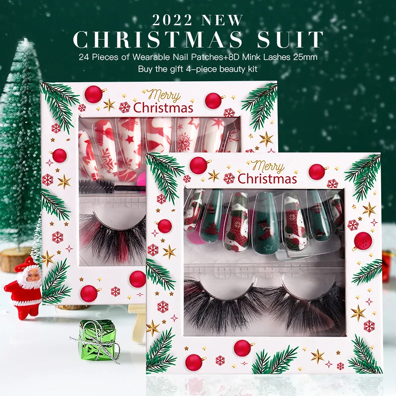 Christmas 25mm Color Mink Hair False Eyelash Nail Piece Set Combination Eye Lashes
Christmas 25mm Color Mink Hair False Eyelash Nail Piece Set Combination Eye Lashes
