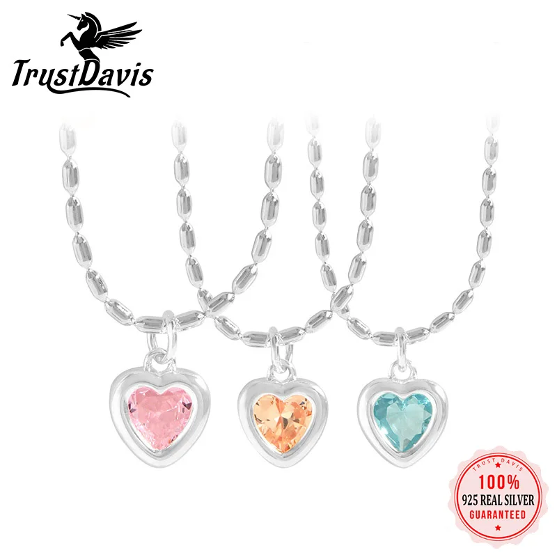 TrustDavis Real S925 Sterling Silver Pendant Necklace Sweet Zircon Heart Shape Pendant Necklace Women Party Fine Jewelry DLG011
TrustDavis Real S925 Sterling Silver Pendant Necklace Sweet Zircon Heart Shape Pendant Necklace Women Party Fine Jewelry DLG011