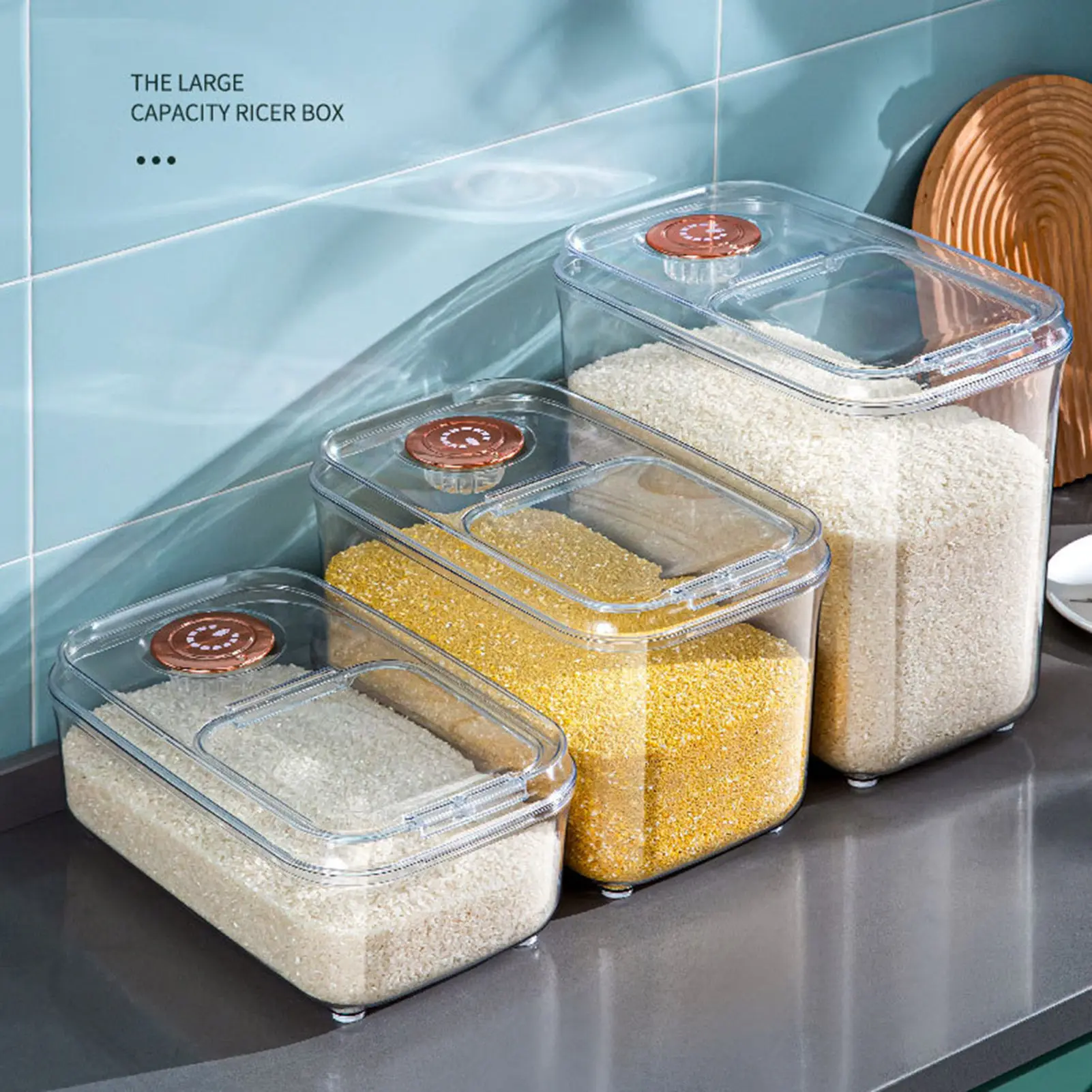 10KG Rice Storage Box Rice Dispenser Rice Container Grain Storage Jar Cereals Bucket Pet Food Container Kitchen Organizer
10KG Rice Storage Box Rice Dispenser Rice Container Grain Storage Jar Cereals Bucket Pet Food Container Kitchen Organizer