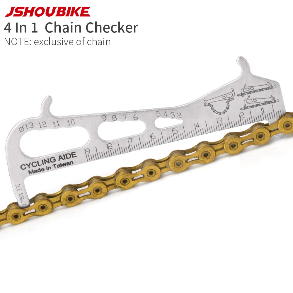 

JSHOU BIKE Chain Checker Tool Wear Replacement Indicator Gauge Ruler Screws Measurement Repair Multitool Accessories for MTB
