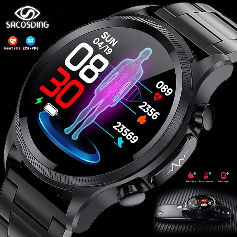 

2022New ECG+PPG Smart Watch Men Laser Treatment Of Hypertension Hyperglycemia Hyperlipidemia Heart Rate Healthy Sport Smartwatch