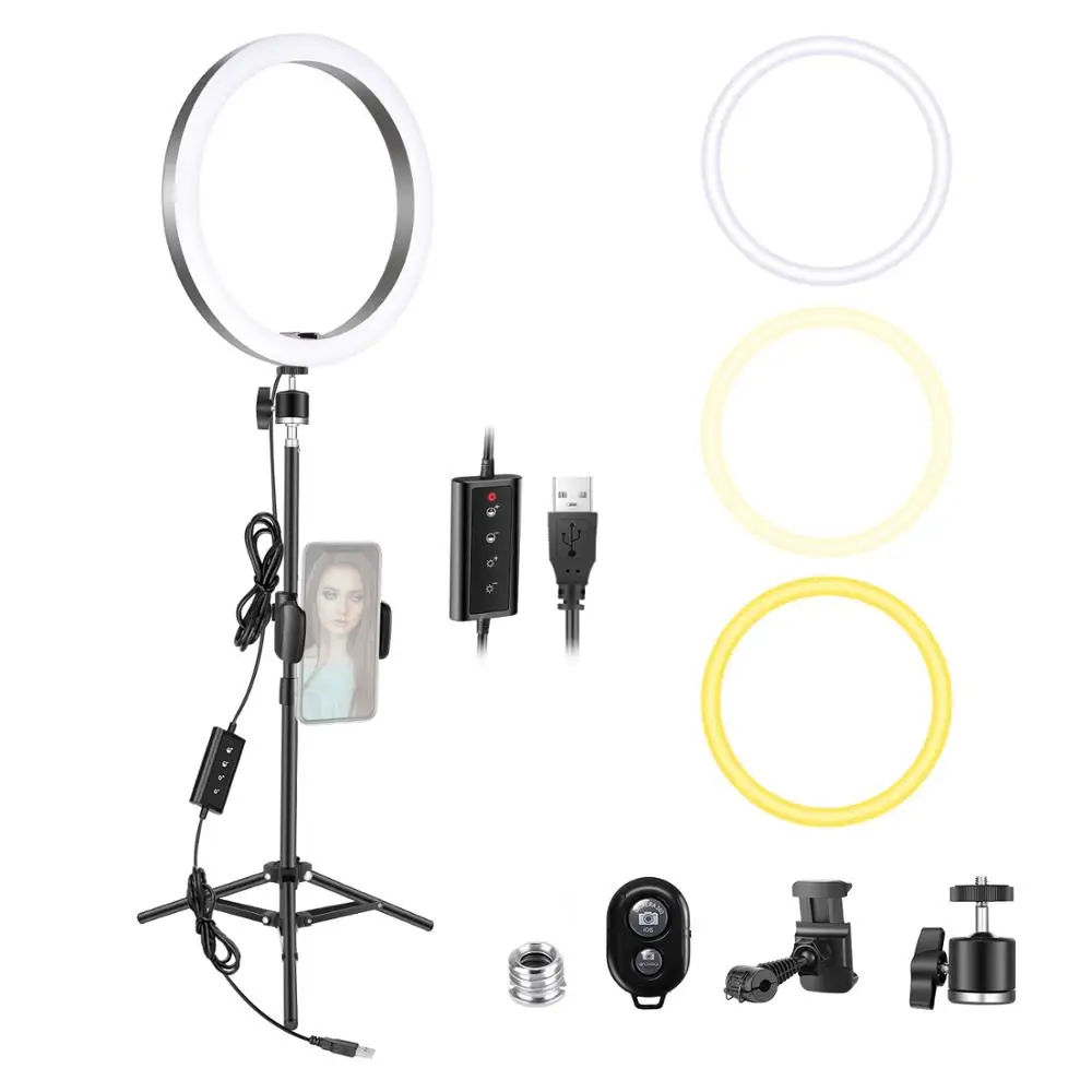 Neewer 10-inch LED Ring Light With Tripod+Cellphone Holder, Dimmable Ringlight For Live Streaming/YouTube/Video Shooting
Neewer 10-inch LED Ring Light With Tripod+Cellphone Holder, Dimmable Ringlight For Live Streaming/YouTube/Video Shooting