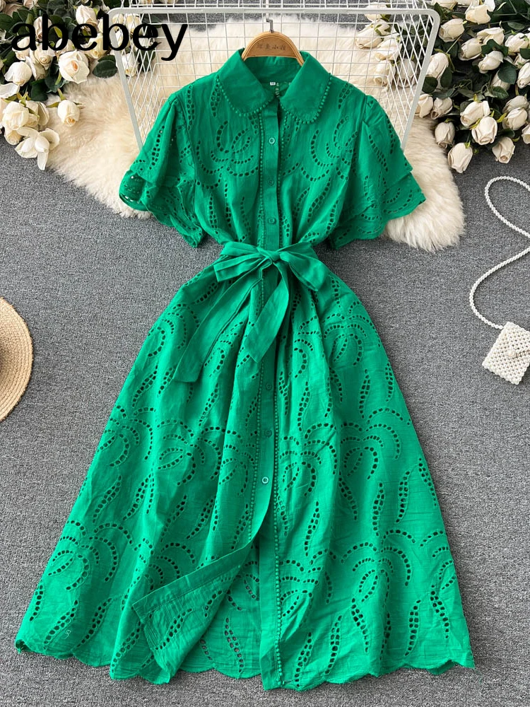 White/Green/Red 2022 Summer New Lace Embroidery Dress Women Short Sleeves Dresses Female Vintage Party Beach Maxi Long Dresses
White/Green/Red 2022 Summer New Lace Embroidery Dress Women Short Sleeves Dresses Female Vintage Party Beach Maxi Long Dresses