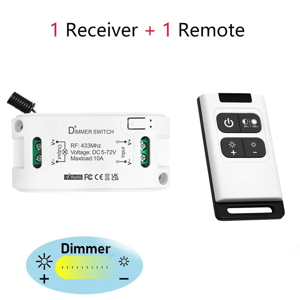 Беспроводной диммер RF 433 МГц, пульт дистанционного управления постоянного тока 5 В, 12 В, 24 В, 30 В, диммер, мини-реле, приемник для двигателя постоянного тока, светодиодная лампа
Беспроводной диммер RF 433 МГц, пульт дистанционного управления постоянного тока 5 В, 12 В, 24 В, 30 В, диммер, мини-реле, приемник для двигателя постоянного тока, светодиодная лампа