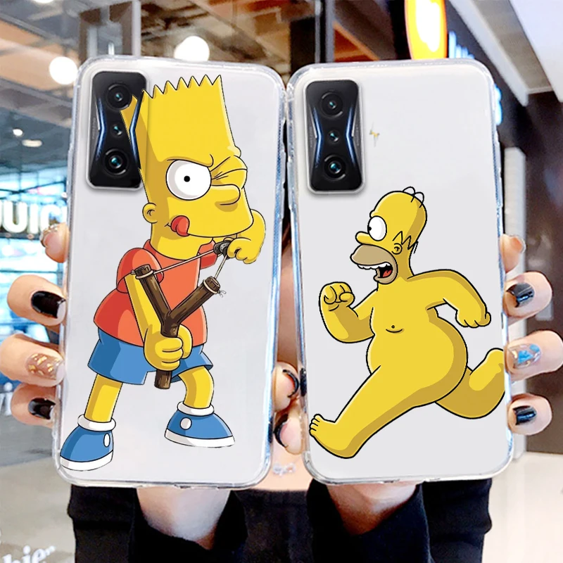 

Transparent Cover Disney Simpsons Bart Homer Phone Case For Xiaomi Redmi K50 K40 Gaming 10 10C 9AT 9A 9C 9T 8 7A 6A 5 5 Armour