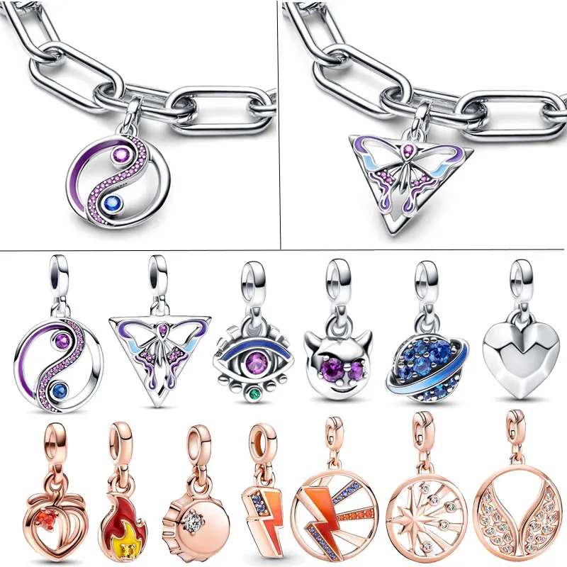 

2022 Autumn Me Series Small Charms New Star Butterfly Eyes Heart Mini Dangle DIY Fit Pandor Me Charm Bracelet Women's jewelry