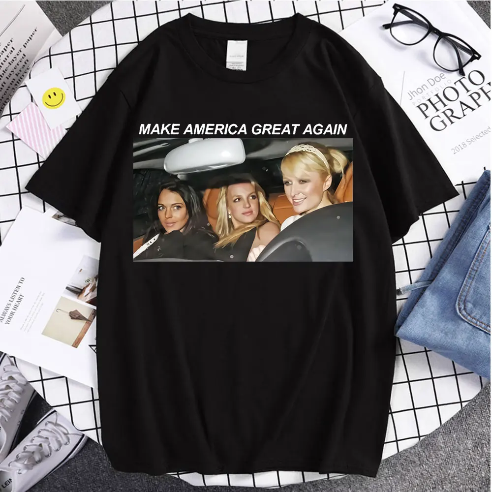Новая стильная футболка Britney Make America Great Again, модные футболки, Летние повседневные топы Unsiex, смешные футболки для поездок
Новая стильная футболка Britney Make America Great Again, модные футболки, Летние повседневные топы Unsiex, смешные футболки для поездок