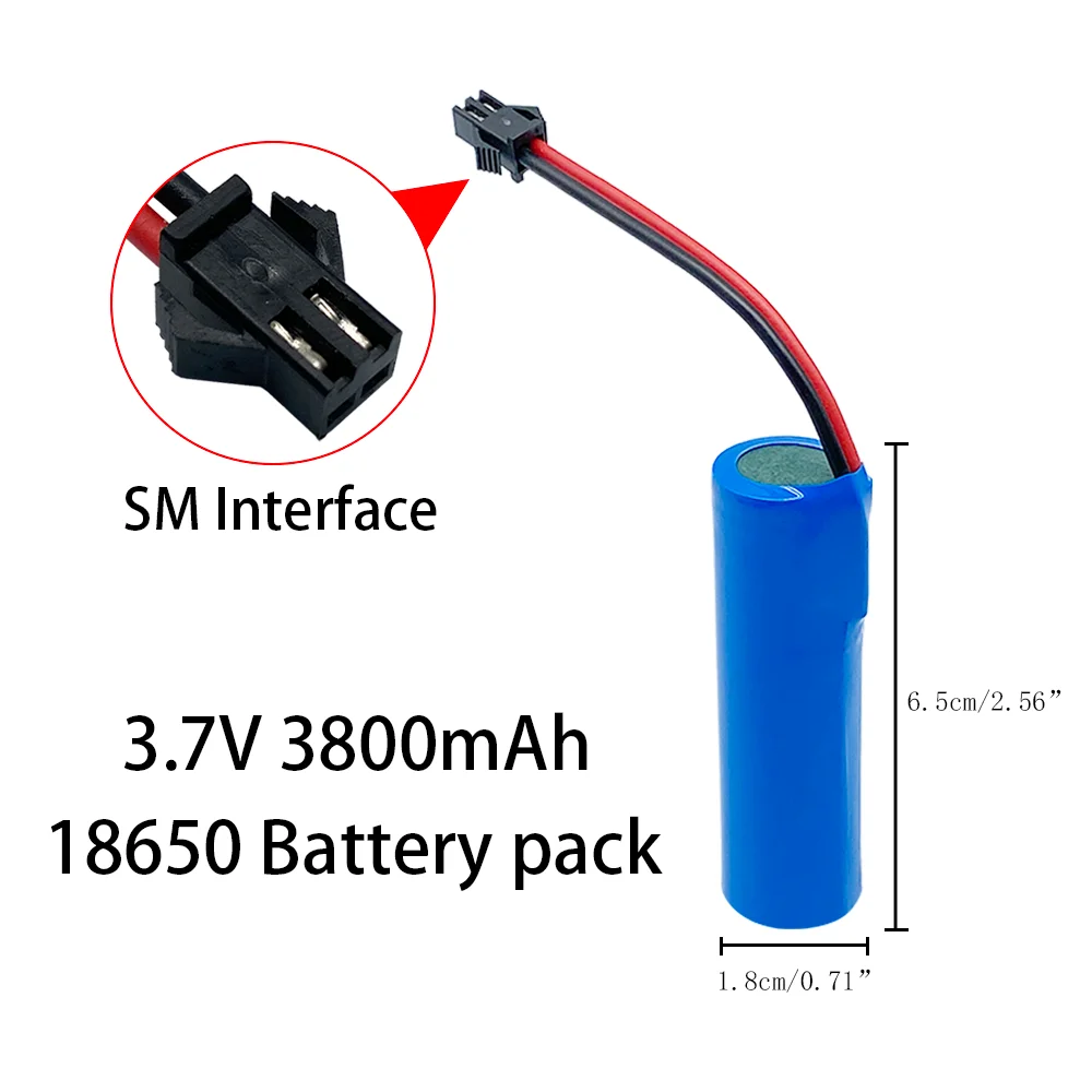 3.7V Lithium Ion Rechargeable Battery, 3800 MAH 18650 with Replacement Socket and SM Interface Line for Emergency Lighting
3.7V Lithium Ion Rechargeable Battery, 3800 MAH 18650 with Replacement Socket and SM Interface Line for Emergency Lighting