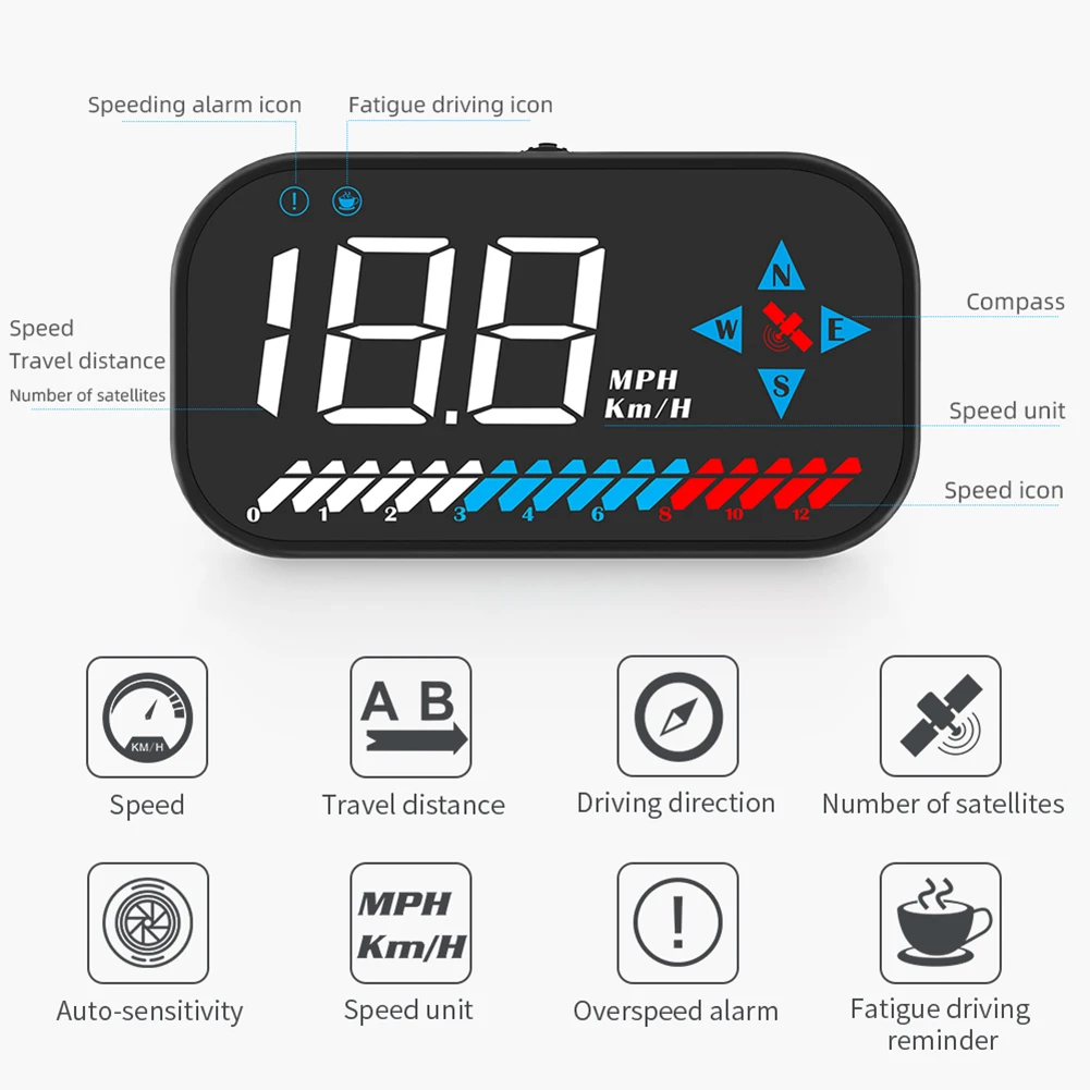 GM7 Car HUD Head Up Display Car GPS Speedometer Smart Clock Decor Digital Gauges Car Electronics Accessories
GM7 Car HUD Head Up Display Car GPS Speedometer Smart Clock Decor Digital Gauges Car Electronics Accessories
