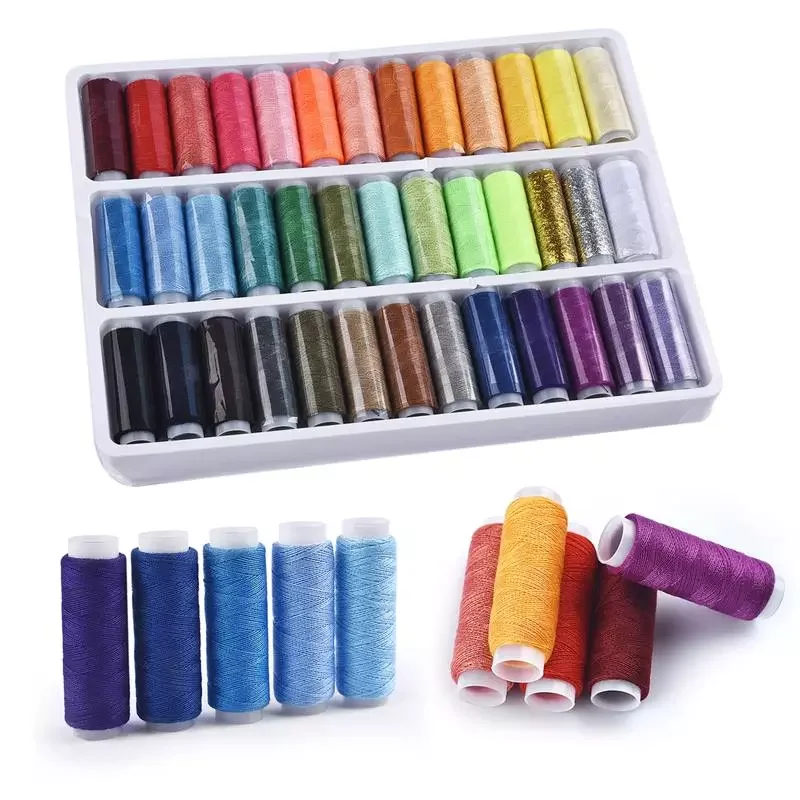 39 Colors 100% Polyester Yarn Sewing Thread Roll Machine Hand Embroidery 150 Meter Each Spool Durable For Home Sewing Kit
39 Colors 100% Polyester Yarn Sewing Thread Roll Machine Hand Embroidery 150 Meter Each Spool Durable For Home Sewing Kit
