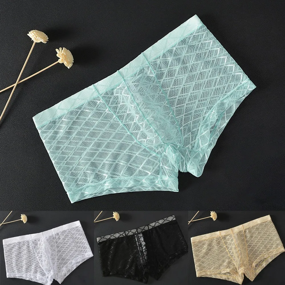 Men's Underwear Boxer Summer Mesh Thin Breathable Sexy See Through Underwear Silk Soft Shorts Trunks Underpant Panties
Men's Underwear Boxer Summer Mesh Thin Breathable Sexy See Through Underwear Silk Soft Shorts Trunks Underpant Panties