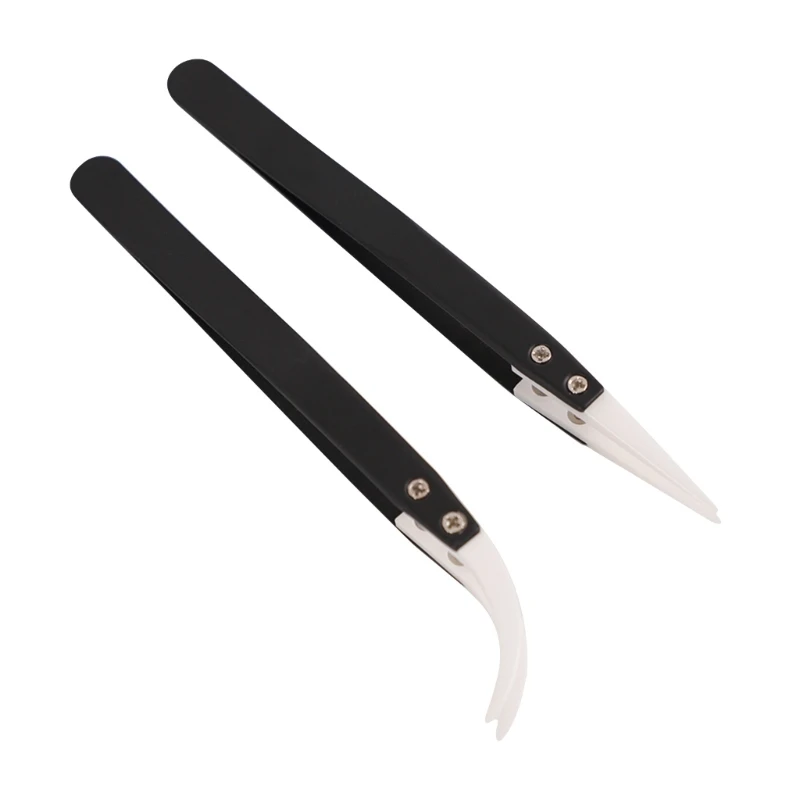 594C 2Pieces Anti-static Tweezers ESD Electronic Point Tweezers Stainless Steel Tweezers for Craft Jewelry Electronics Repair
594C 2Pieces Anti-static Tweezers ESD Electronic Point Tweezers Stainless Steel Tweezers for Craft Jewelry Electronics Repair