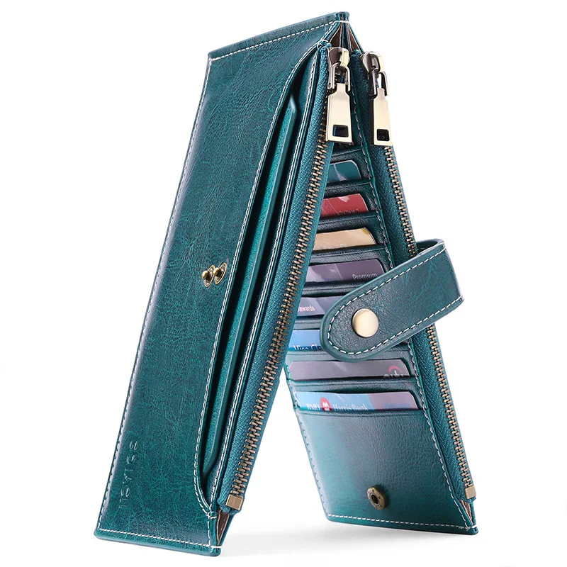 Women's Oil Wax Cowhide Retro Card Holder Multi-card Zipper Mobile Phone Bag Multi-functional Wallet for Men and Women Purse
Women's Oil Wax Cowhide Retro Card Holder Multi-card Zipper Mobile Phone Bag Multi-functional Wallet for Men and Women Purse