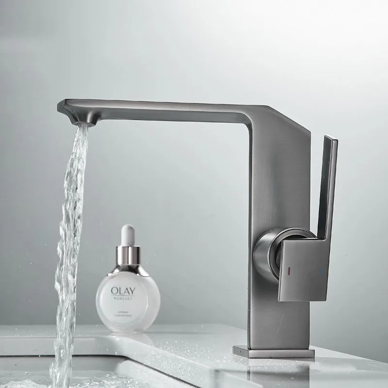 Gray Brass Bathroom Counter Basin Waterfall Basin Faucet Crane Brushed Gold Deck Mounted Single Hole Hot Cold Mixer Sink Tap
Gray Brass Bathroom Counter Basin Waterfall Basin Faucet Crane Brushed Gold Deck Mounted Single Hole Hot Cold Mixer Sink Tap