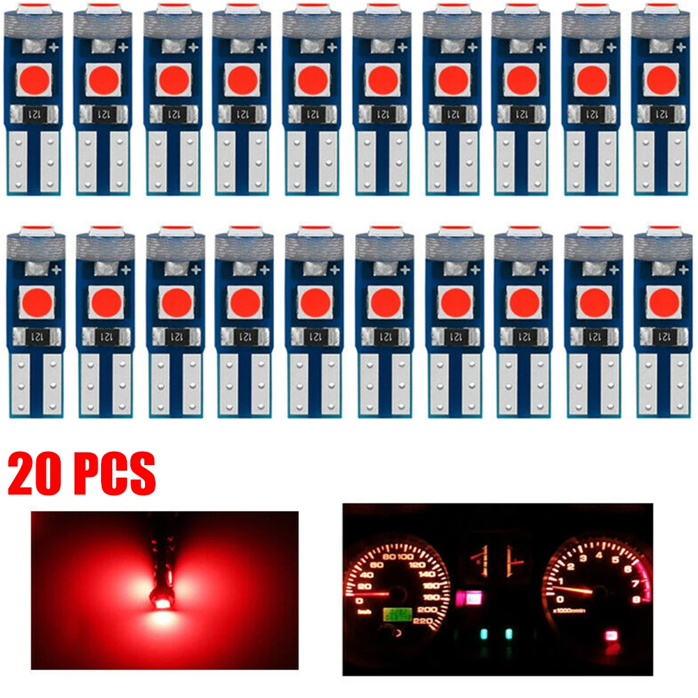 20x T5 Wedge 3-3030-SMD LED Bulbs Speedometer Lights Instrument Cluster Gauge Bulbs Car Lights Accessories
20x T5 Wedge 3-3030-SMD LED Bulbs Speedometer Lights Instrument Cluster Gauge Bulbs Car Lights Accessories