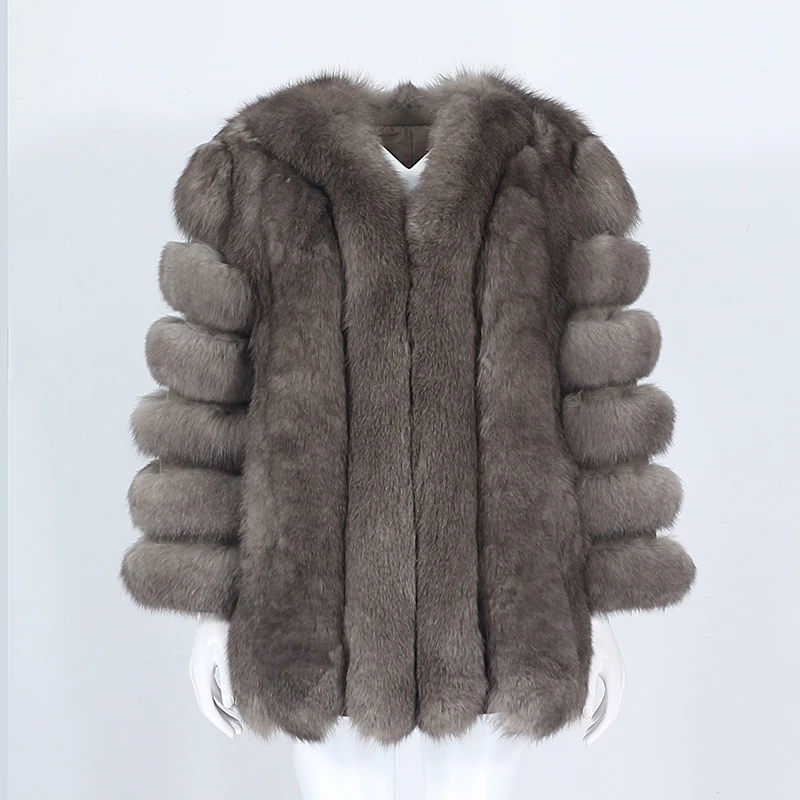 

OFTBUY 2023 Long Winter Jacket Women Real Fur Coat Natural Big Fluffy Fox Fur Outerwear Streetwear Thick Warm New Fashion Brand