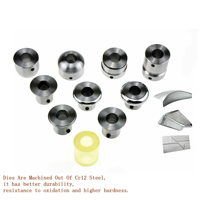 Bead Roller Metal Fabrication Forming Dies Set Fits 22mm (7/8") Shaft Includes 9 Steel Dies and 1 Polyurethane Lower Wheel
Bead Roller Metal Fabrication Forming Dies Set Fits 22mm (7/8") Shaft Includes 9 Steel Dies and 1 Polyurethane Lower Wheel