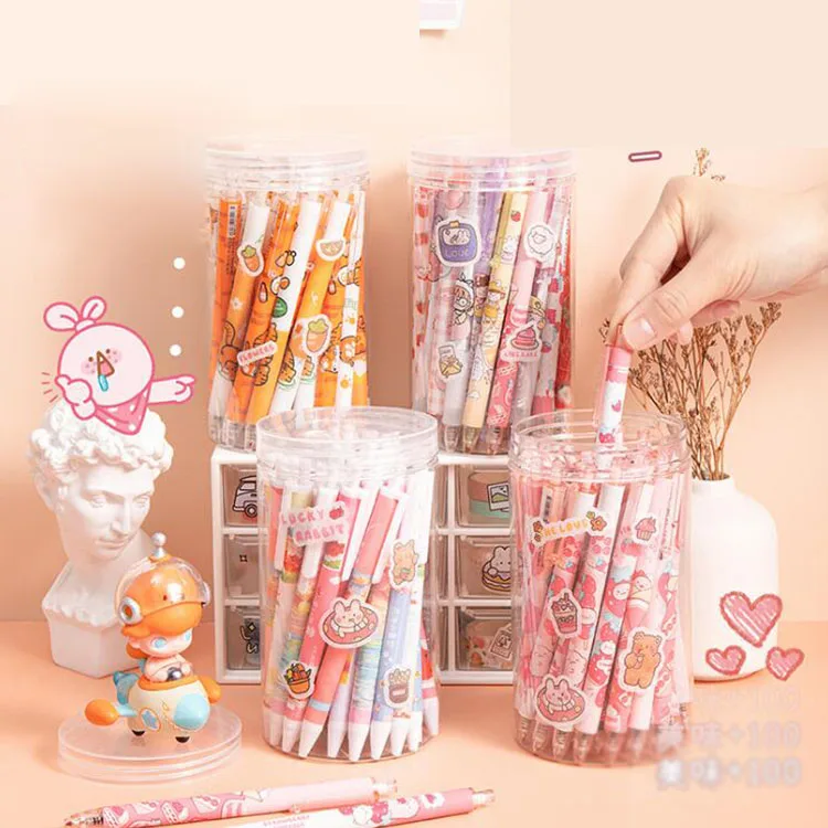 4 корт/лот гелевая ручка с мультяшными животными милые 0,5 мм черные чернила нейтральные ручки для школы офиса письменные принадлежности рекламный подарок