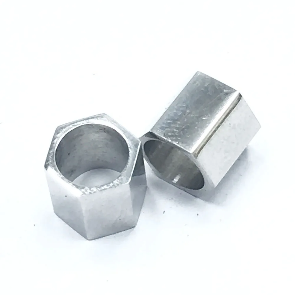 

6mm Big Hole Polished Hexagon Stainless Steel Beads Geometry Spacer Charms DIY Jewelry for Leather Bracelet Necklace Wholesales