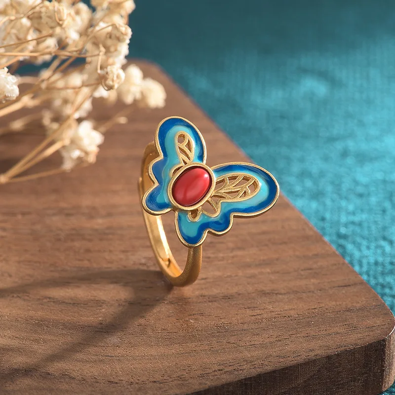 Red Jade Butterfly Rings Gift Adjustable Ring Carved Talismans Natural 925 Silver Jewelry Women Vintage Accessories Fashion
Red Jade Butterfly Rings Gift Adjustable Ring Carved Talismans Natural 925 Silver Jewelry Women Vintage Accessories Fashion