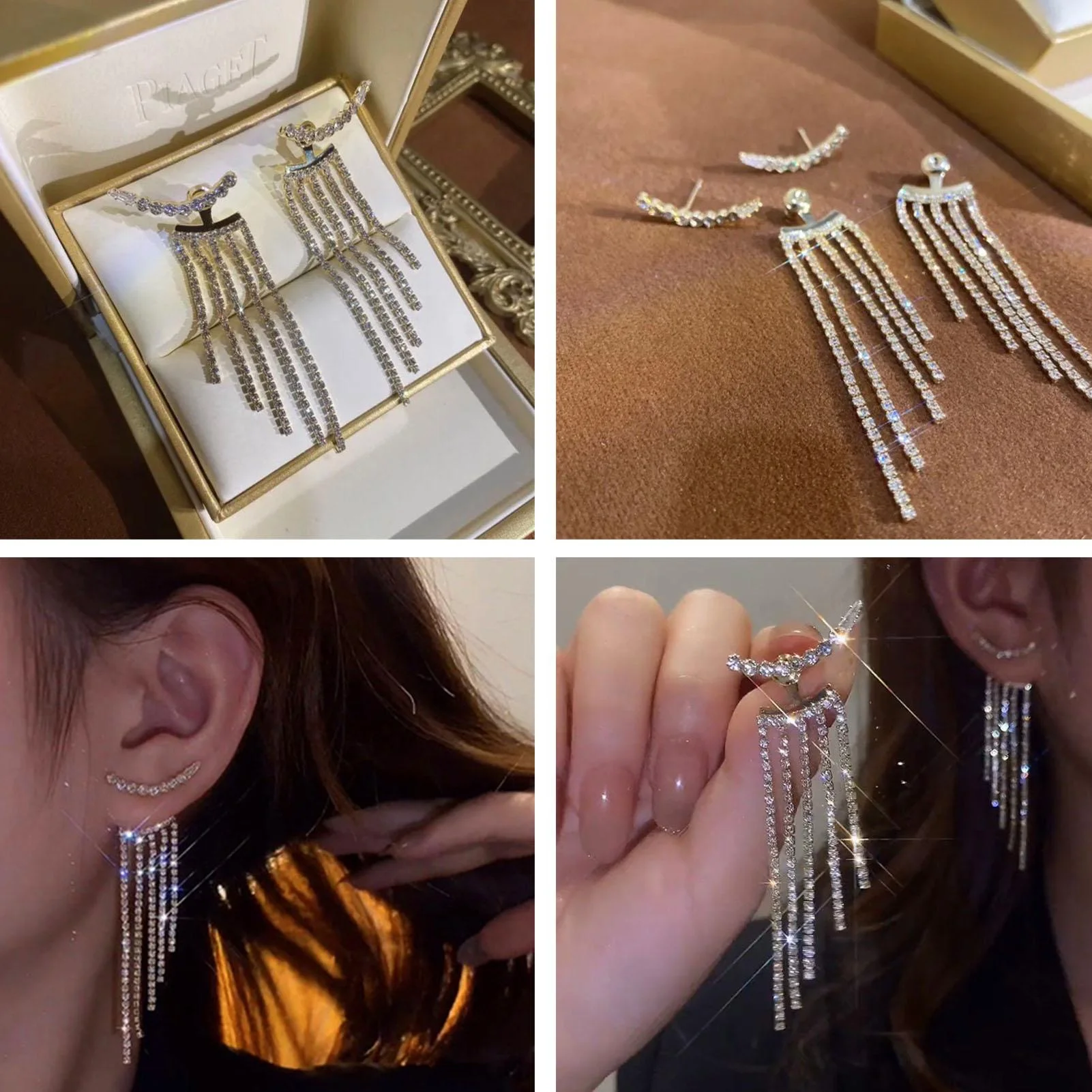 Accessories for Women Fashion Crystal Tassel Earrings for Women Drop Crystal Dangle Earring Wedding Party Aesthetic Jewelry Gift
Accessories for Women Fashion Crystal Tassel Earrings for Women Drop Crystal Dangle Earring Wedding Party Aesthetic Jewelry Gift