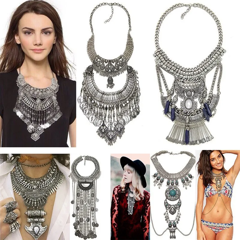 European and American Exaggerated Necklace Bohemian Tassel Retro Big Name Alloy Electroplating Clavicle Chain Body Chain
European and American Exaggerated Necklace Bohemian Tassel Retro Big Name Alloy Electroplating Clavicle Chain Body Chain