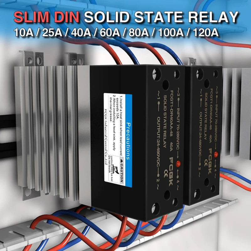 10A 25A 40A 60A 80A 100A Single Phase Slim SSR Solid State Relay With Heat Sink Industrial Relay DIN Rail Mount
10A 25A 40A 60A 80A 100A Single Phase Slim SSR Solid State Relay With Heat Sink Industrial Relay DIN Rail Mount