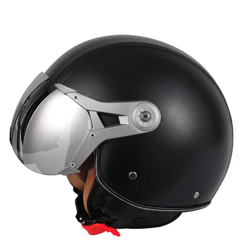 WWII German Vintage Leather Helmet Sun Visor Open Face 3/4 Jet Four Seasons Dot Approved Cafe Racer Helmet Casque Moto Capacetes
WWII German Vintage Leather Helmet Sun Visor Open Face 3/4 Jet Four Seasons Dot Approved Cafe Racer Helmet Casque Moto Capacetes