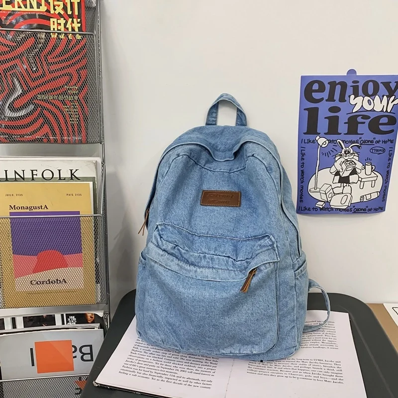 Fashion Street Women's Backpack Casual Denim Student School Bag For Girls Korean Style Female Travel
Fashion Street Women's Backpack Casual Denim Student School Bag For Girls Korean Style Female Travel