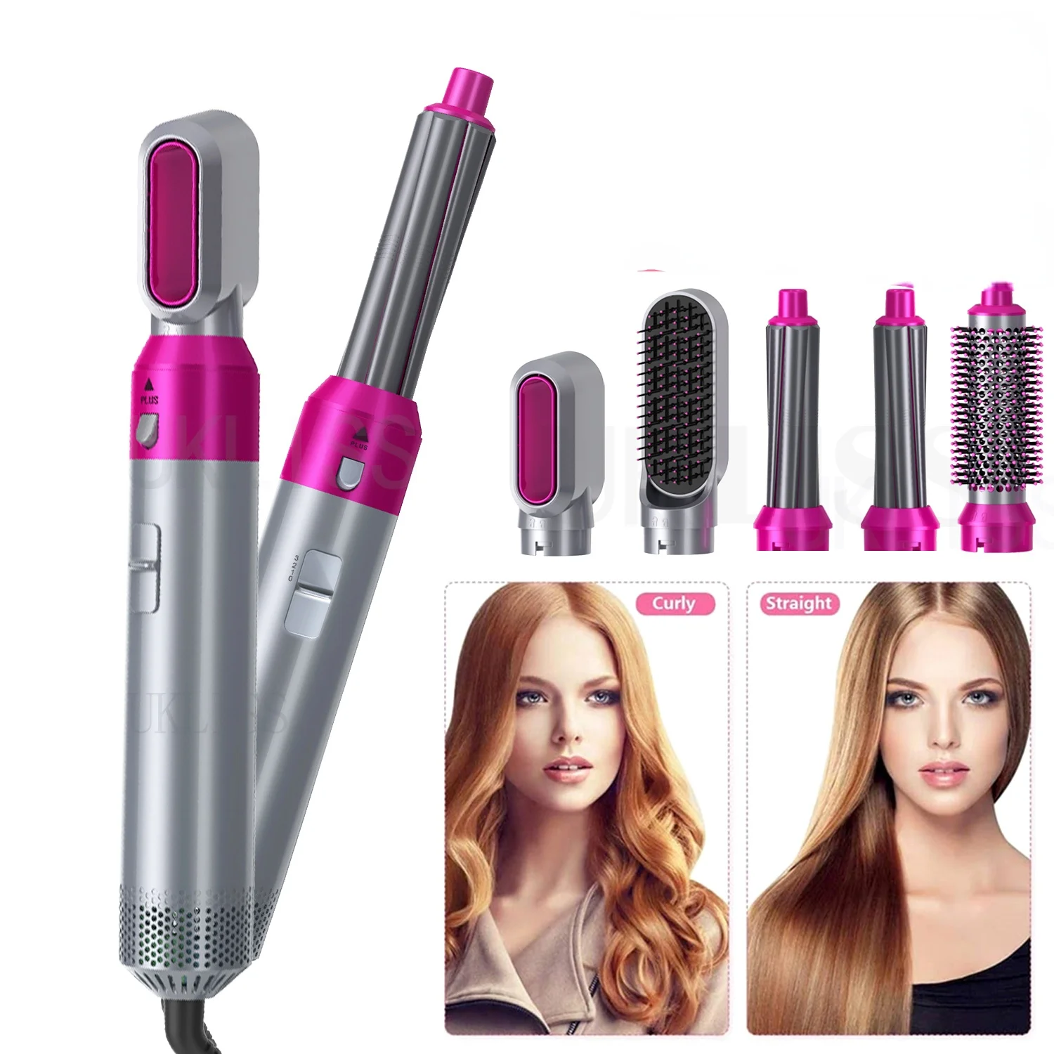 Hair Dryer Brush 5 In 1 Electric Blow Dryer Comb Hair Curling Wand Detachable Brush Kit Negative Ion Straightener Hair Curler
Hair Dryer Brush 5 In 1 Electric Blow Dryer Comb Hair Curling Wand Detachable Brush Kit Negative Ion Straightener Hair Curler